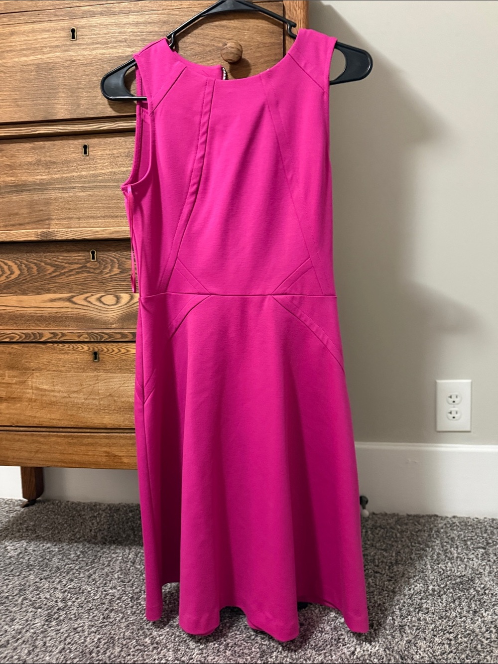 Jennifer Lopez Hot Pink Sleeveless Midi Dress